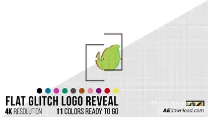 Flat Glitch Logo Reveal Logo Stings template preview