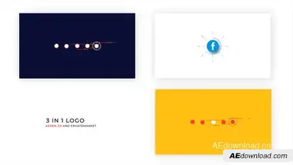 Flat Logo Opener 3 In 1 Logo Stings template preview