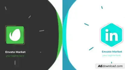 Flat Logo Reveal – Minimal 2D Sting Animation with Clean Shapes, Fast Motion, Social Media Branding Logo Stings template preview