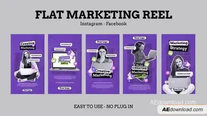 Flat Marketing Instagram Stories Openers template preview