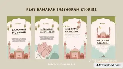 Flat Ramadan Instagram Stories V1 Openers template preview
