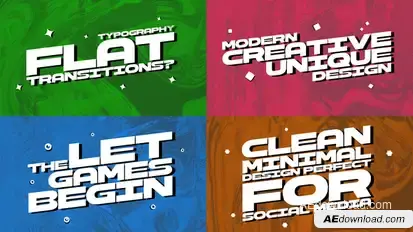 Flat Typography Transitions Elements template preview