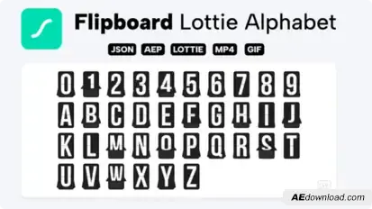 Flip Board Lottie Alphabet Titles template preview