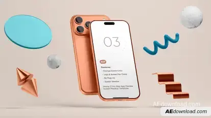 Floating Phone 17 App Preview Screen Template Product Promo template preview