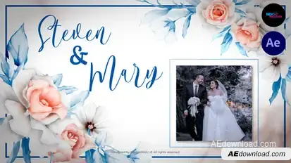 Floral & Watercolor Wedding Invitation 3.0 Video Displays template preview
