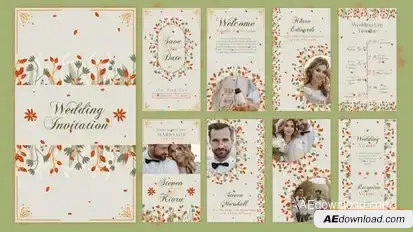 Videohive Floral Wedding Invitation Story Template Openers template preview