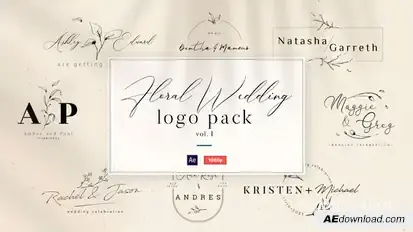 Floral Wedding Logo Vol. 1 Titles template preview