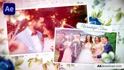 Floral Wedding Photo Slideshow Video Displays template preview