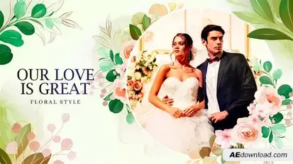 Floral Wedding Slideshow Logo Stings template preview