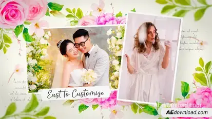 Floral Wedding Slideshow Elements template preview