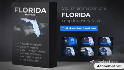 Florida Map - Florida Map Kit Video Displays template preview