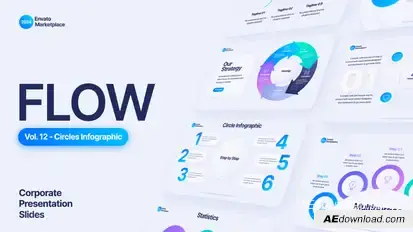 Flow - Circles Infographic Scenes Pack Video Displays template preview