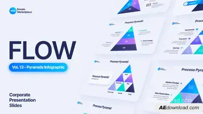 Flow - Pyramids Infographic Scenes Pack Video Displays template preview