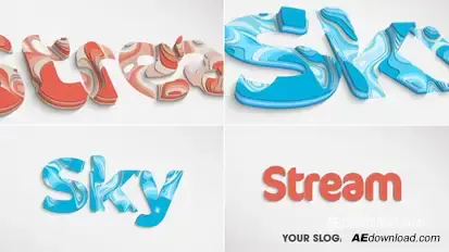 Flow Clean 3D Logo Logo Stings template preview