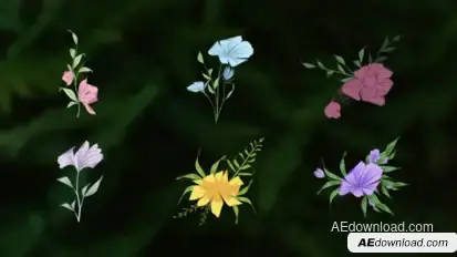 Flower Romantic Animation Elements Elements template preview