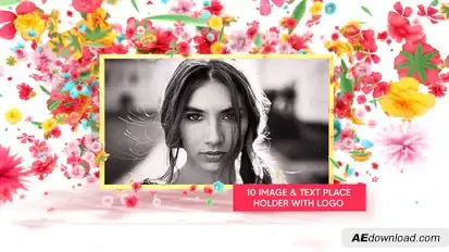 Flower Romantic Slideshow Video Displays template preview