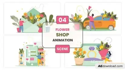 Videohive Flower Shop Animation Scene Elements template preview