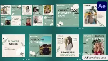 Flower Store Posts for After Effects Openers template preview