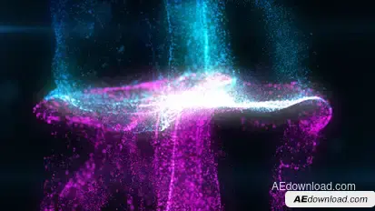 Flowing Particles Collision Logo Logo Stings template preview