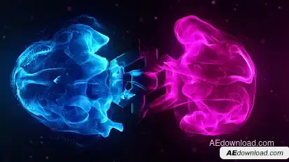 Flowing Particles Explosion Logo Logo Stings template preview