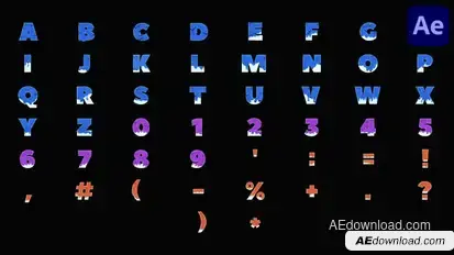 Fluid Alphabet for After Effects Elements template preview