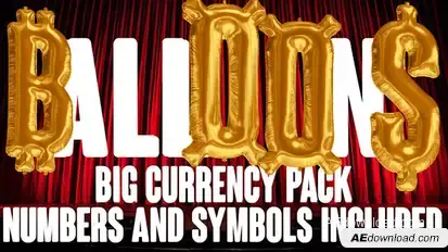 Foil Balloons Currency & Numbers Titles template preview