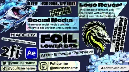 Foil Lower Third Elements template preview