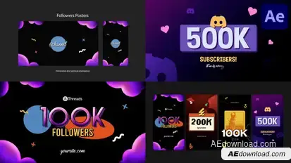 Followers Posters for After Effects Elements template preview