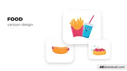 Food - Cartoon Design Elements template preview