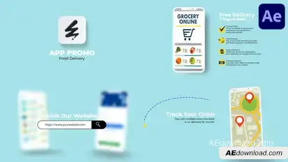 Food Delivery App Promo | After Effects Openers template preview