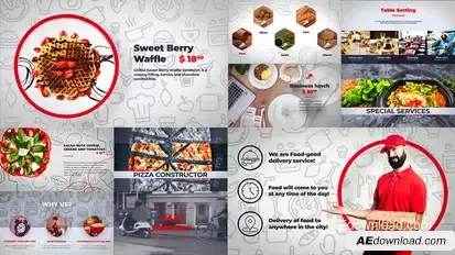 Food Delivery Service Video Displays template preview