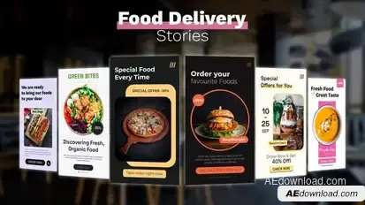 Food Delivery Stories Product Promo template preview