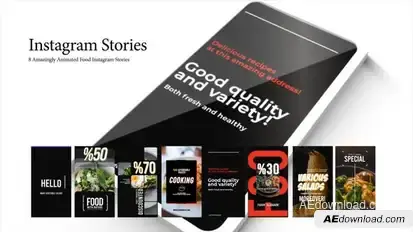 Food Instagram Stories Product Promo template preview