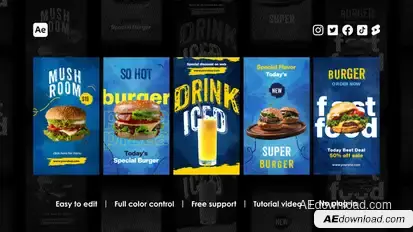 Food Instagram Stories Product Promo template preview