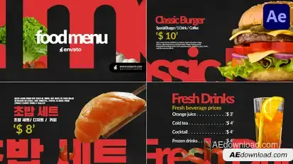 Food Menu for After Effects Openers template preview