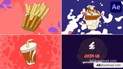 Food Morphing Logo for After Effects Logo Stings template preview