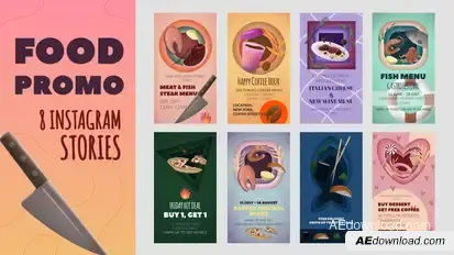 Food Promo Instagram Stories Pack Product Promo template preview