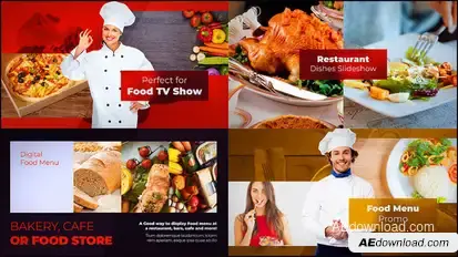 Food Slideshow Video Displays template preview