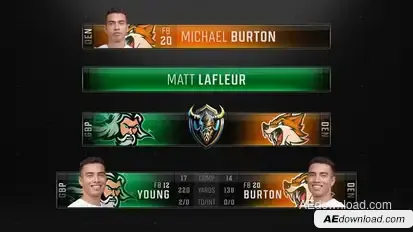 Football Cybersport Lower Thirds broadcast-packages template preview