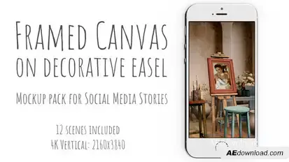 Framed canvas on decorative easel Video Displays template preview