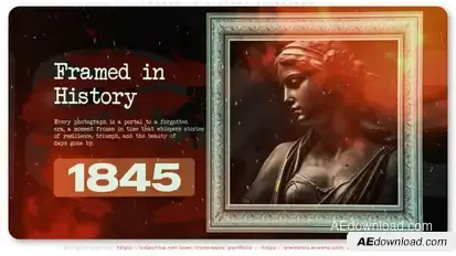 Framed in History Slideshow Video Displays template preview