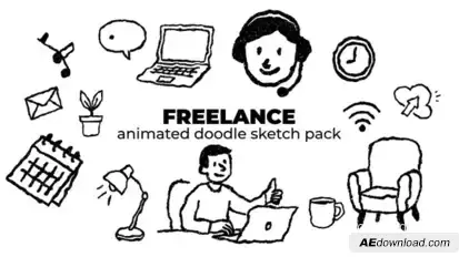 Freelance - Animated Doodle Sketch Pack Elements template preview