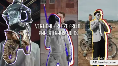 Freeze Frame Paper Transitions broadcast-packages template preview