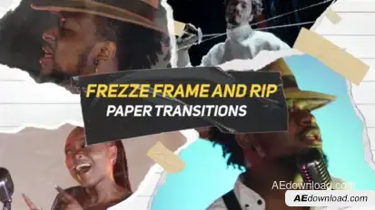 Freeze Freme and Rip paper Transition Elements template preview