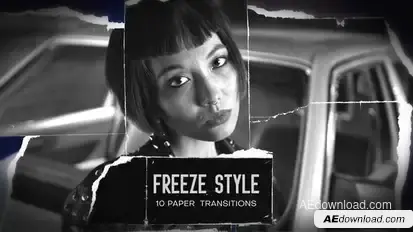 Freeze Style Paper Rip Transitions Elements template preview