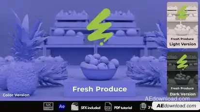 Fresh Produce Market Intro Logo Stings template preview