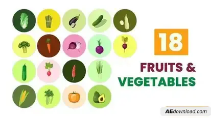 Videohive Fruits And Vegetables Animated Element Pack After Effects Template Elements template preview