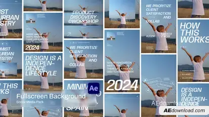 Fullscreen Background Social Media Pack Video Displays template preview