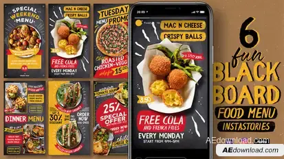 Fun Blackboard Food Menu Instagram Stories Product Promo template preview