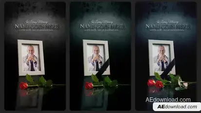 Funeral Flower Card | Vertical Stories Opener for Social Media Openers template preview